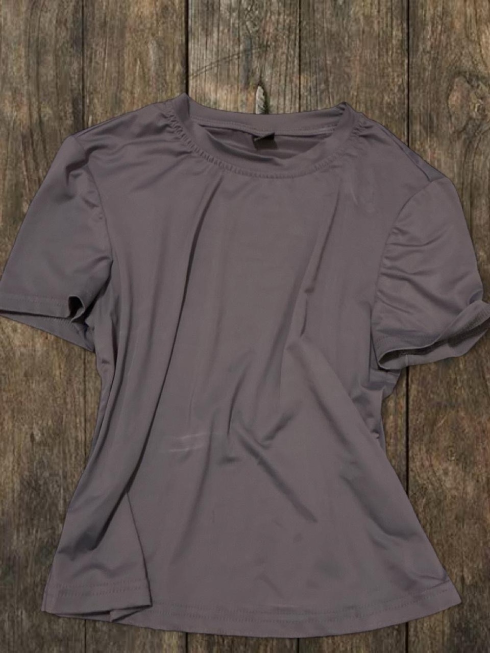 Essential Short Sleeve Crewneck Top in Slate Gray